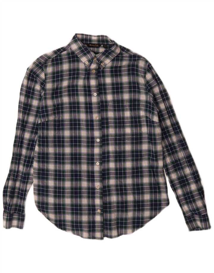 Camicia da donna vestibilità ampia Massimo Dutti EU 36 piccolo cotone scozzese blu
