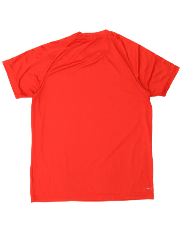 T-shirt Adidas Climalite da uomo, grande, in poliestere rosso
