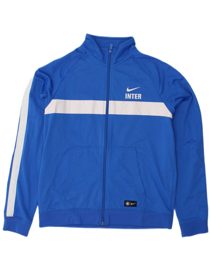 Nike - Giacca da uomo con grafica grafica, giacca grande, in poliestere color block blu