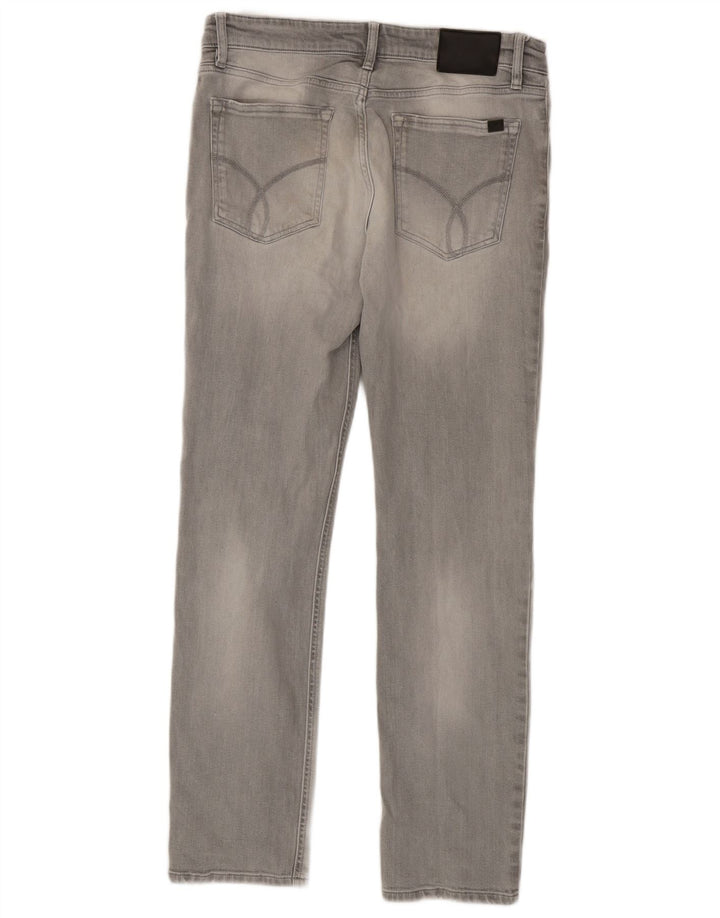 Jeans slim da uomo Calvin Klein W32 L32 cotone grigio