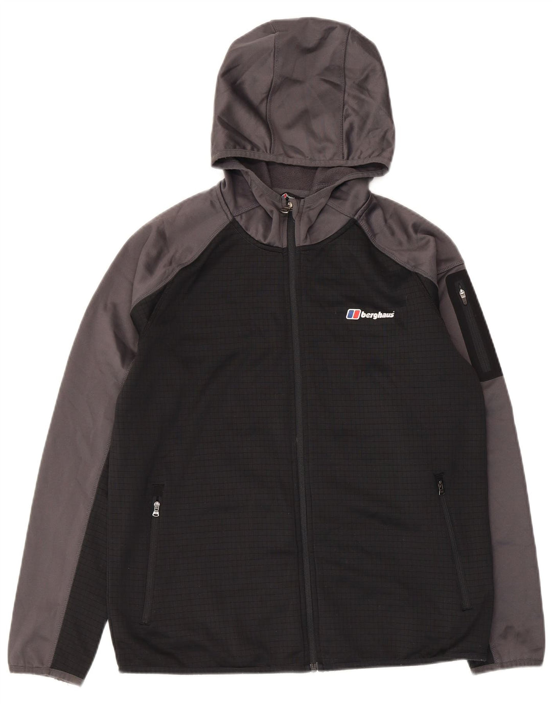 Maglione con cappuccio e zip per ragazzi Berghaus 14-15 anni in poliestere color block grigio