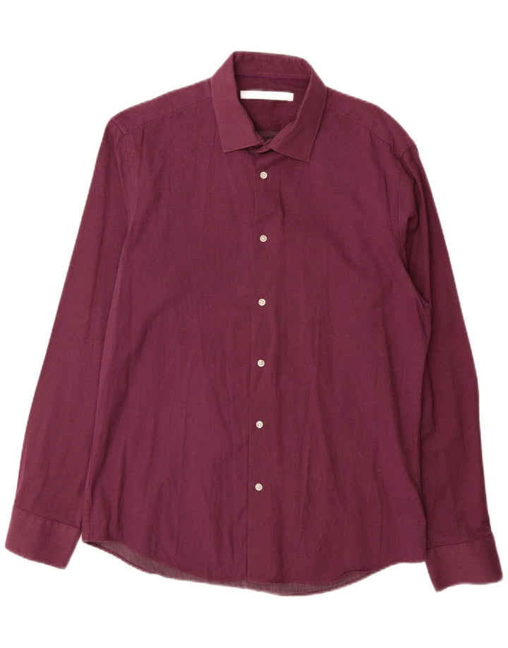FRENCH CONNECTION Mens Shirt Size 16 Large Burgundy Spotted Cotton Vintage French Connection and Second-Hand French Connection from Messina Hembry 