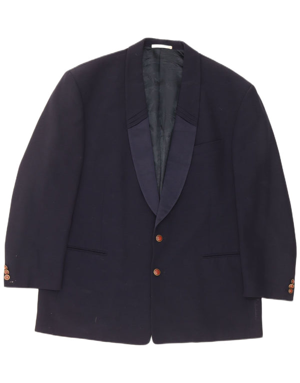 Giacca Blazer da Uomo a 2 Bottoni Carlo Pignatelli IT 58 4XL Lana Blu Navy