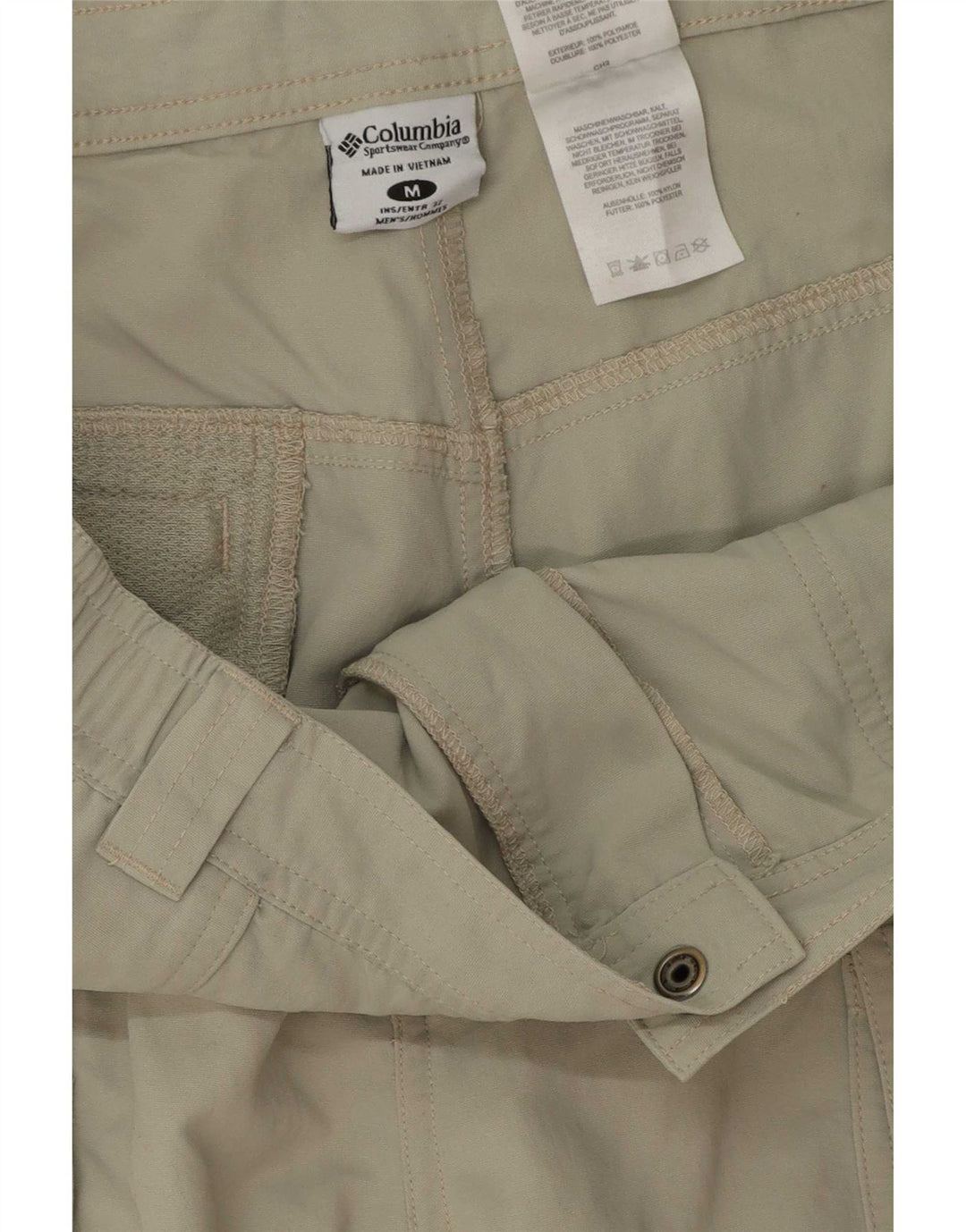 Pantaloni cargo da escursionismo da uomo Columbia medi W32 L32 poliestere kaki