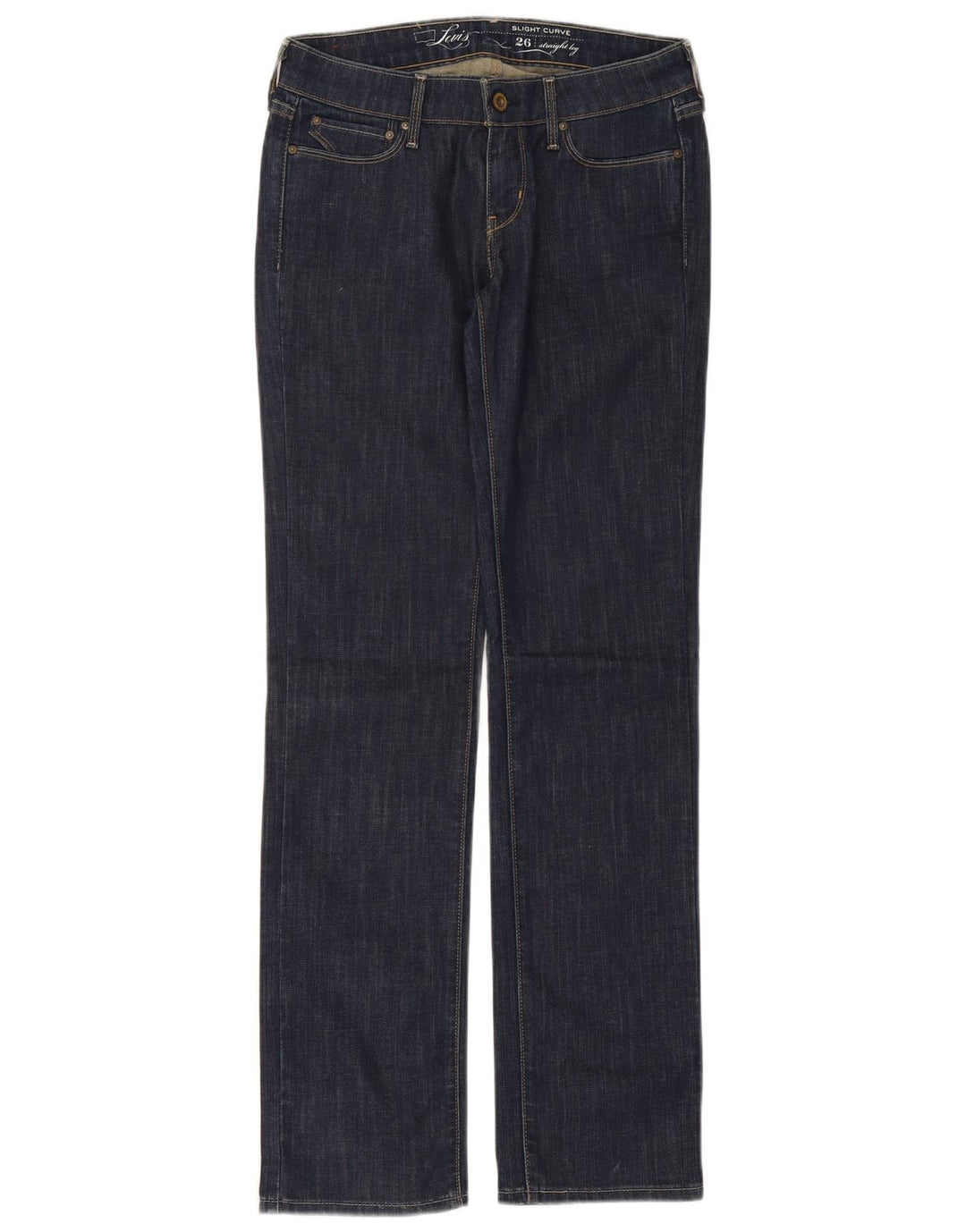 Jeans dritti con curvatura leggera da donna Levi's W26 L32 cotone blu navy