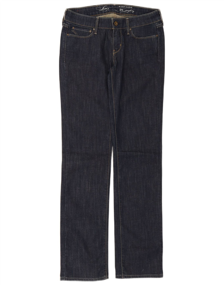 Jeans dritti con curvatura leggera da donna Levi's W26 L32 cotone blu navy