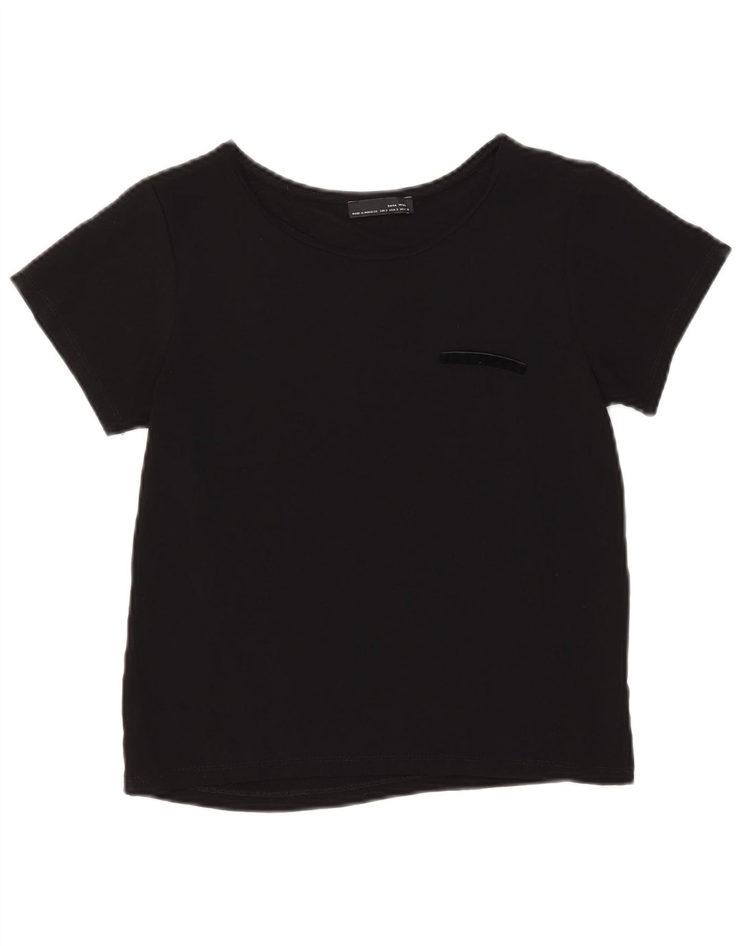 T-shirt corta da donna Zara UK 8 piccola nera