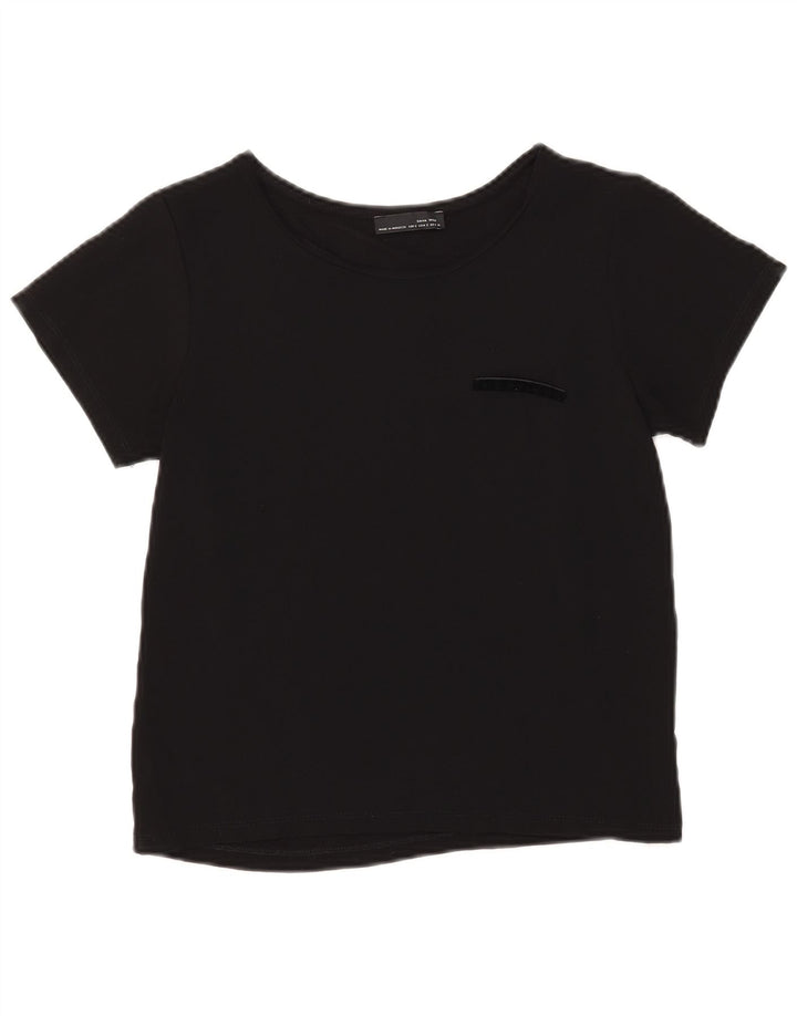 T-shirt corta da donna Zara UK 8 piccola nera