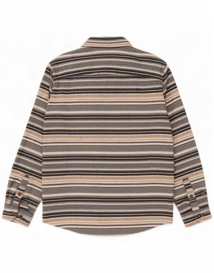 Fat Face Camicia in flanella da uomo grande in cotone a righe multicolore