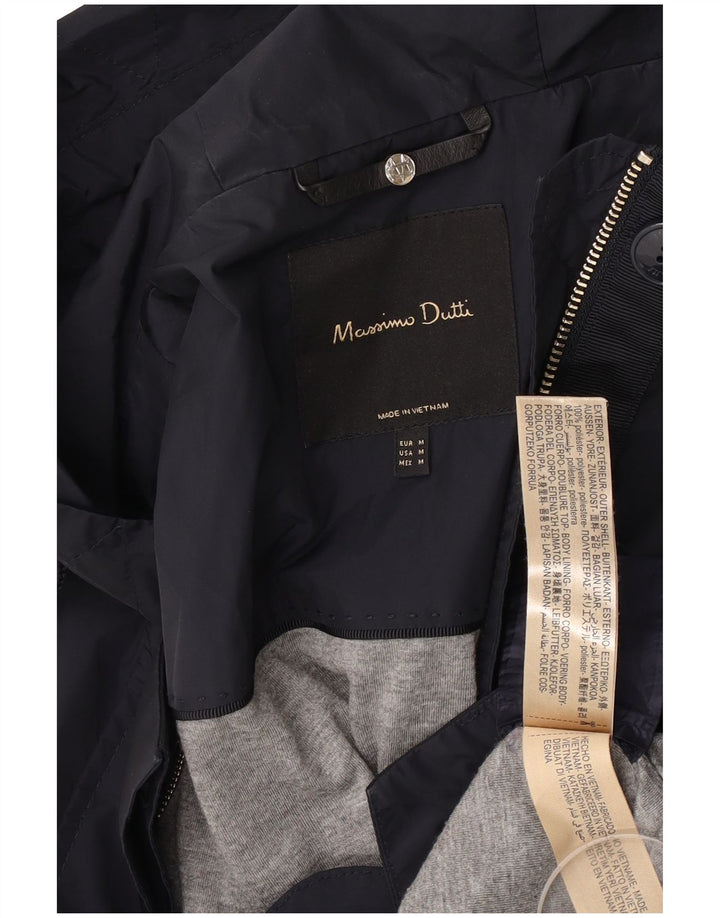 Giubbotto bomber oversize con cappuccio da donna Massimo Dutti UK 14 medio blu navy