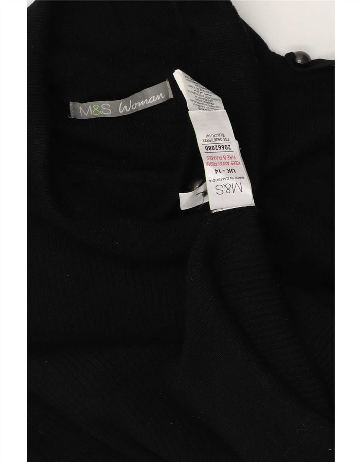 Maglione maglione a collo alto da donna Marks & Spencer UK 14 grande nero