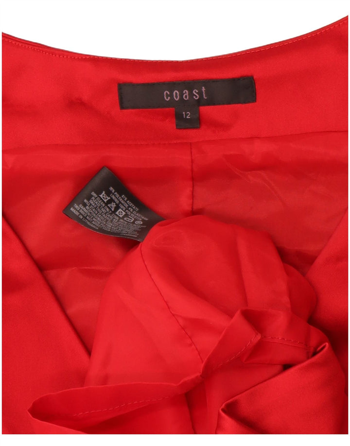 Abito tubino senza maniche Coast da donna UK 12 Acetato rosso medio