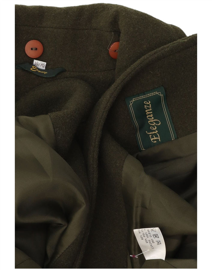 Soprabito oversize da donna VINTAGE UK 10 piccolo in lana verde