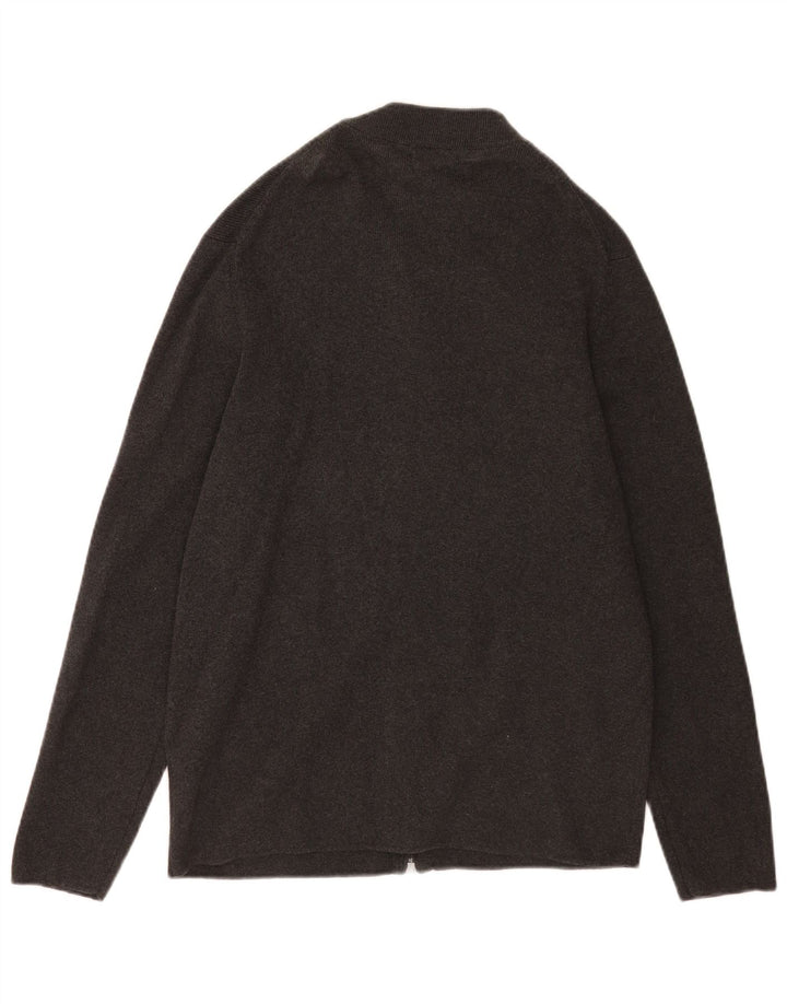 Maglione cardigan con zip intera da uomo Massimo Dutti XL in cotone grigio