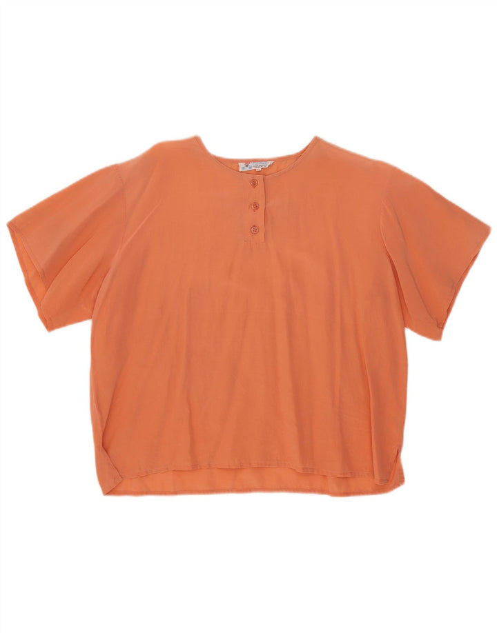 Camicetta vintage da donna Top UK 18 XL Seta arancione
