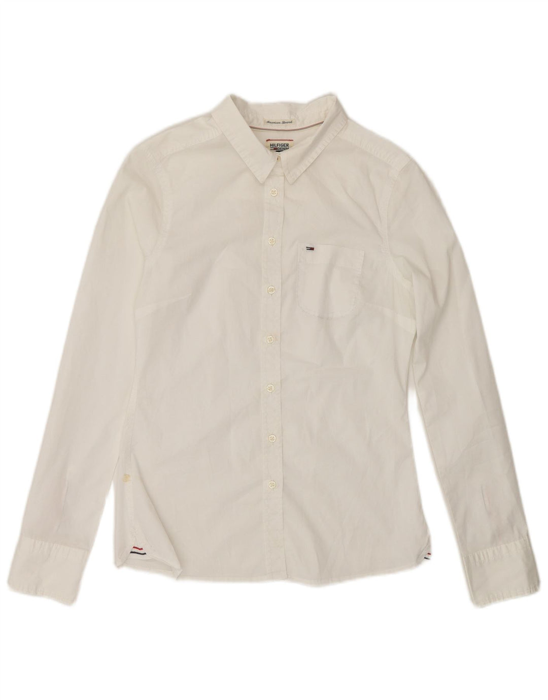 TOMMY HILFIGER Camicia da donna UK 10 Piccola Bianca