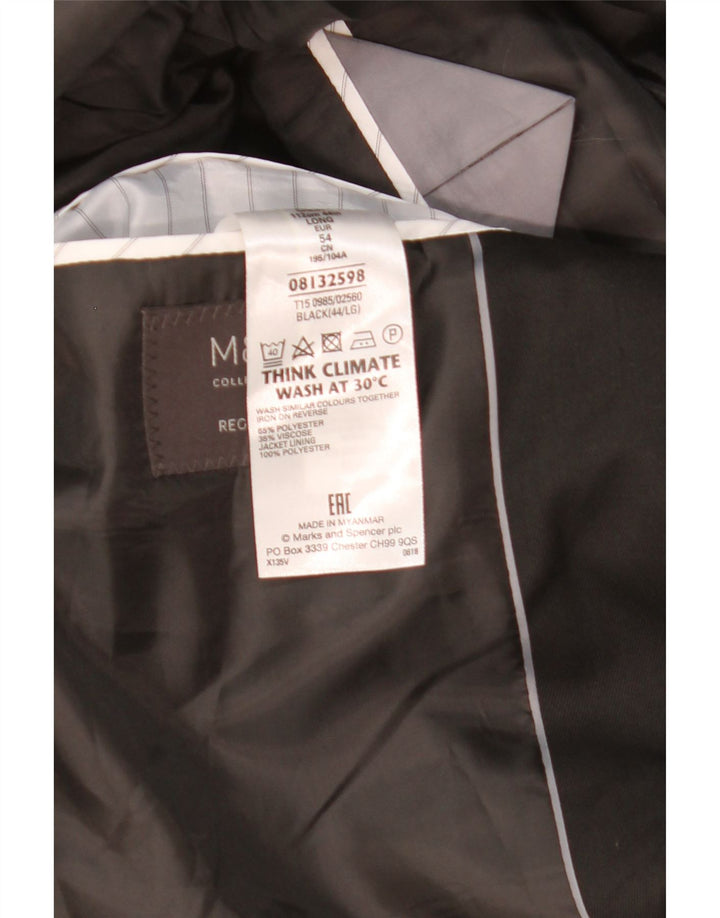 Giacca blazer a 2 bottoni Marks & Spencer da uomo UK 44 XL poliestere nero