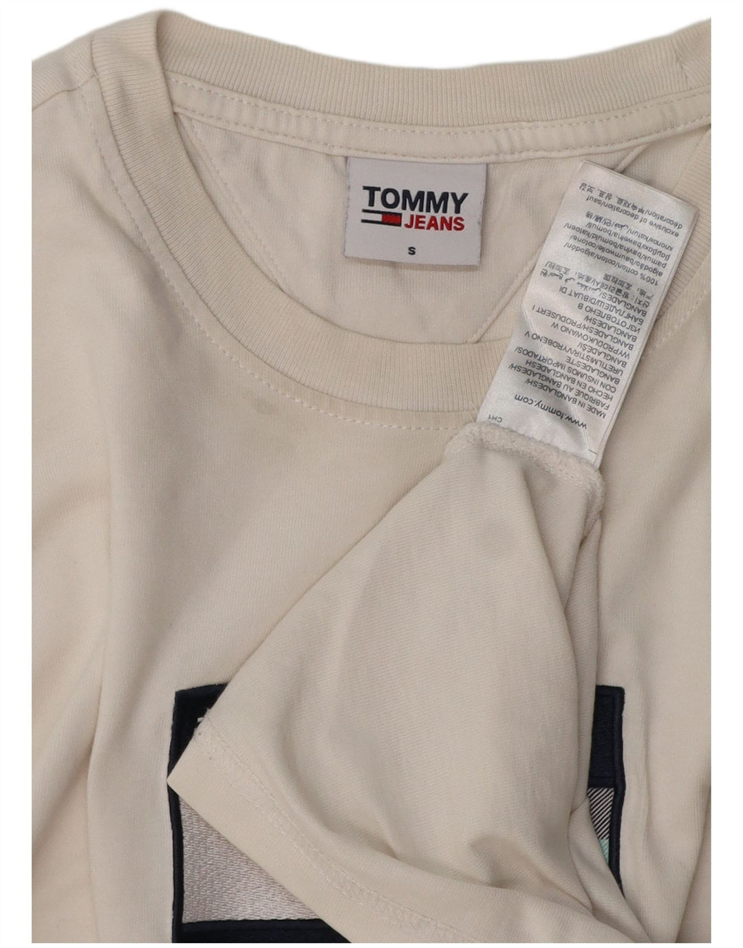 TOMMY HILFIGER T-shirt grafica da uomo Top piccola in cotone bianco