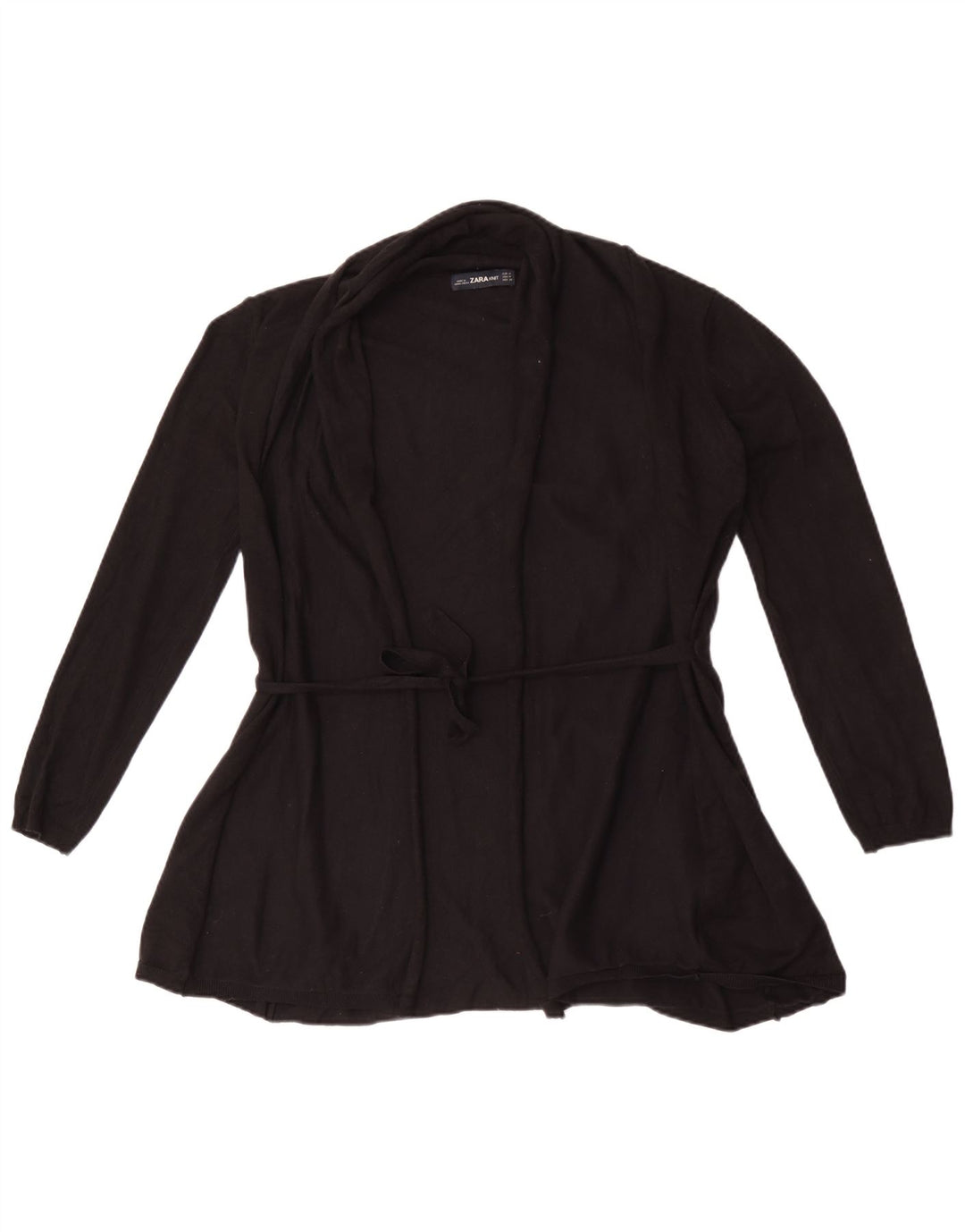 Maglione cardigan aperto da donna Zara UK 12 viscosa nera media