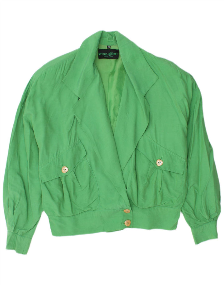 Giacca blazer oversize da donna a 2 bottoni Vittorio Forti IT 40 piccola verde