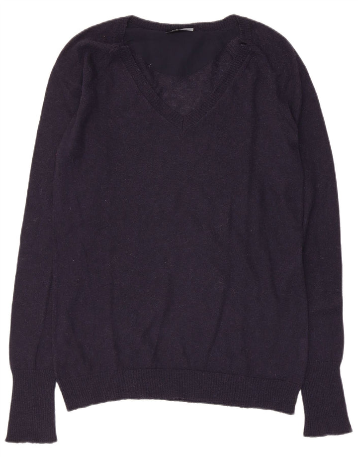 Maglione maglione con scollo a V da donna Max & Co. UK 10 piccolo blu navy