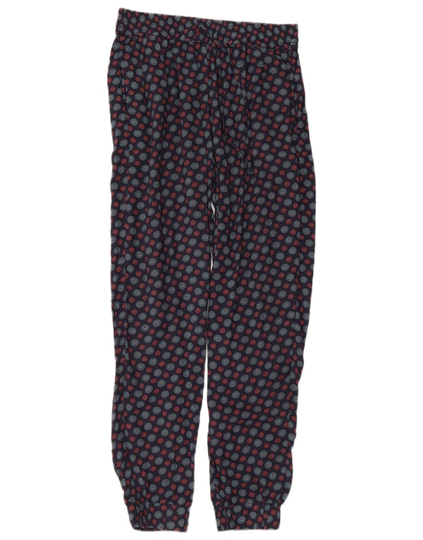 Pantaloni casual da donna Fat Face UK 12 Medium W30 L29 Blu navy geometrico
