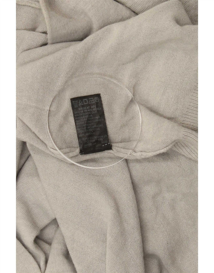 Maglione cardigan lungo da donna Marks & Spencer UK 10 piccolo acrilico argento