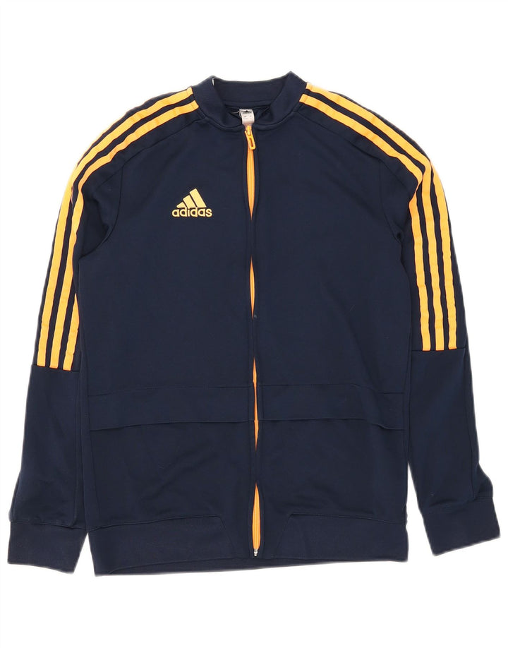 Giacca da ginnastica Adidas Climalite per ragazze 13-14 anni in poliestere blu navy