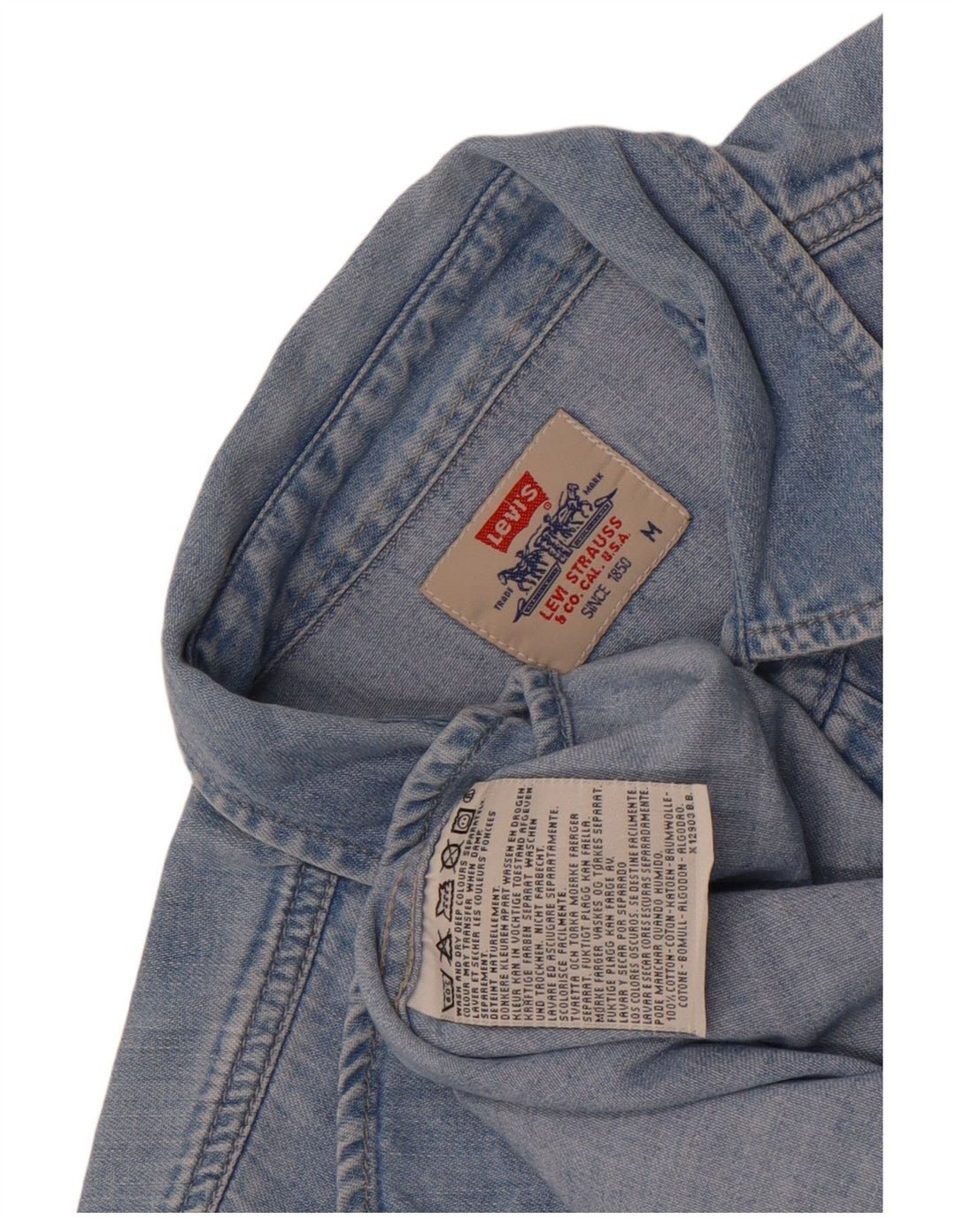 Camicia di jeans da uomo Levi's in cotone blu medio