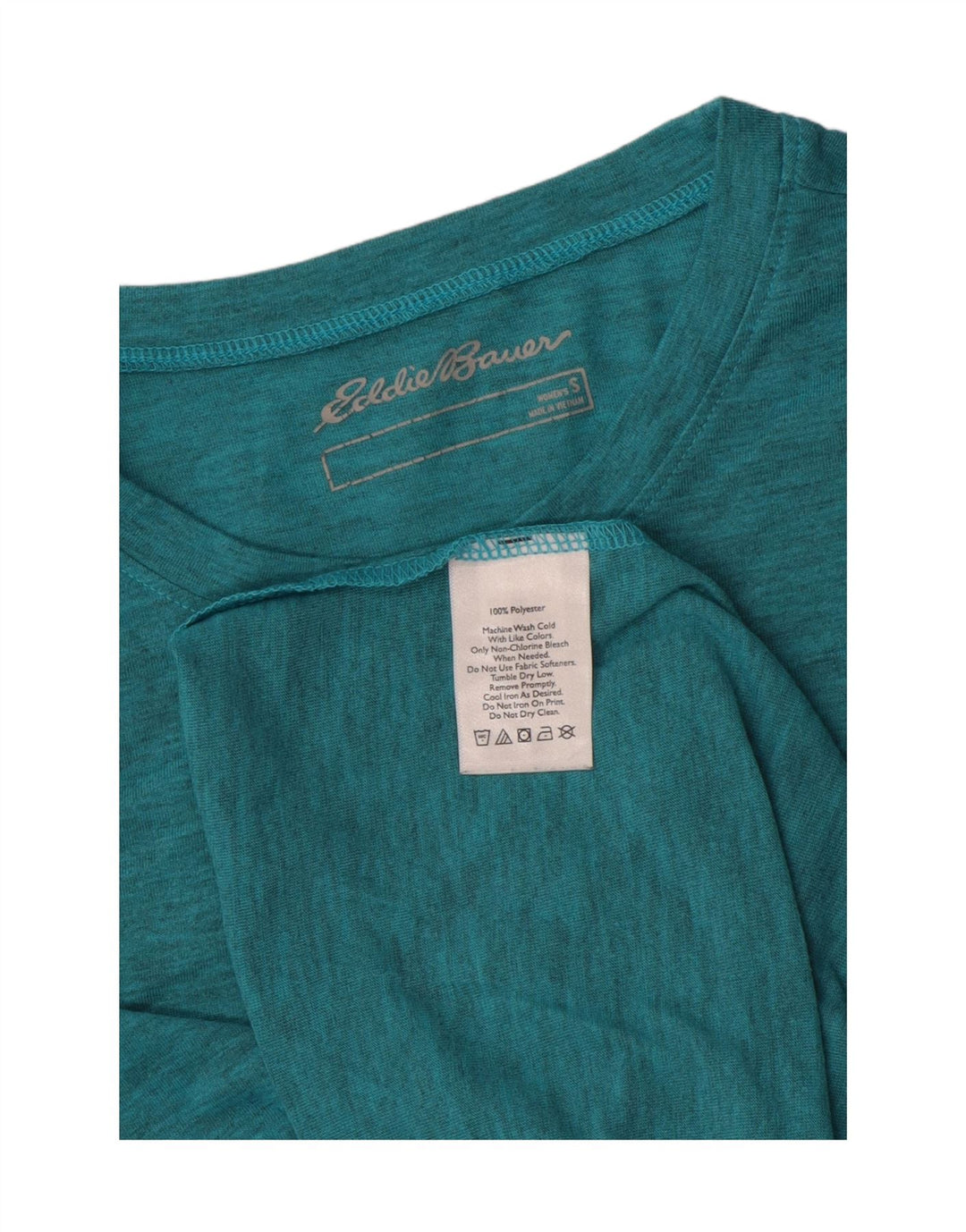 T-shirt da donna EDDIE BAUER UK 10 piccola in poliestere screziato verde