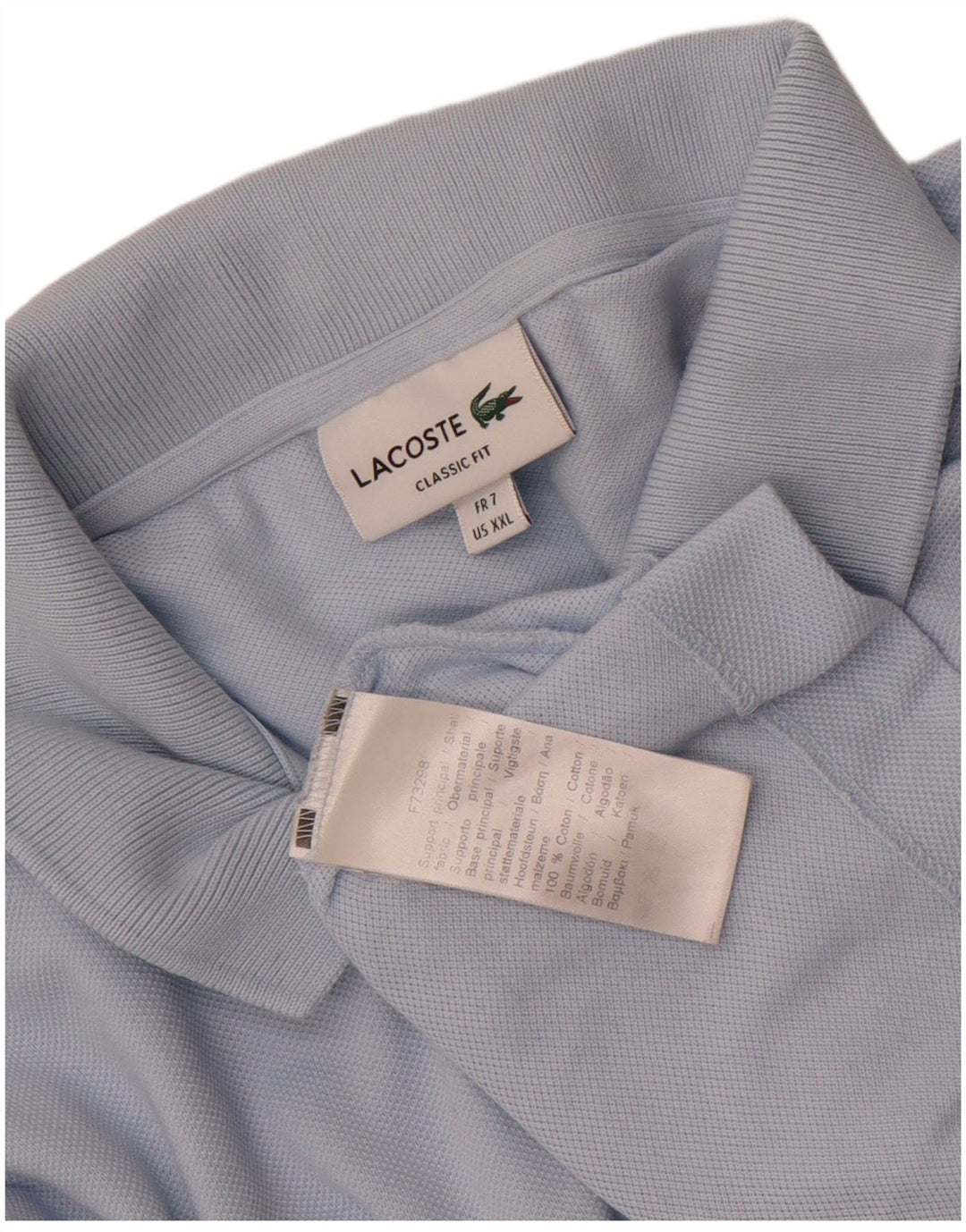 Polo Lacoste da uomo vestibilità classica taglia 7 2XL cotone blu