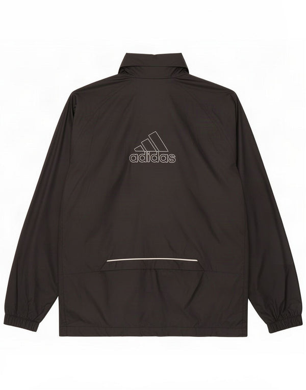 Adidas Giacca antipioggia da uomo con cappuccio grafico UK 42 XL Nero Poliammide