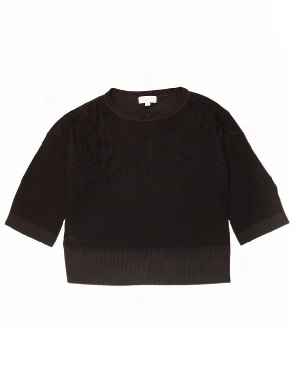 The White Company Maglione da donna con scollo a barchetta e maniche a 3/4 UK 8 Small Bla