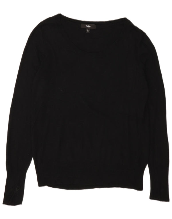 MOSSIMO Maglione da donna con scollo a barca UK 14 Grande nylon nero