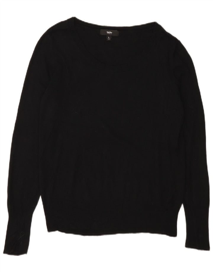 MOSSIMO Maglione da donna con scollo a barca UK 14 Grande nylon nero