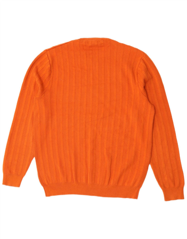 Maglione maglione girocollo autografo da uomo Marks & Spencer grande cotone arancione