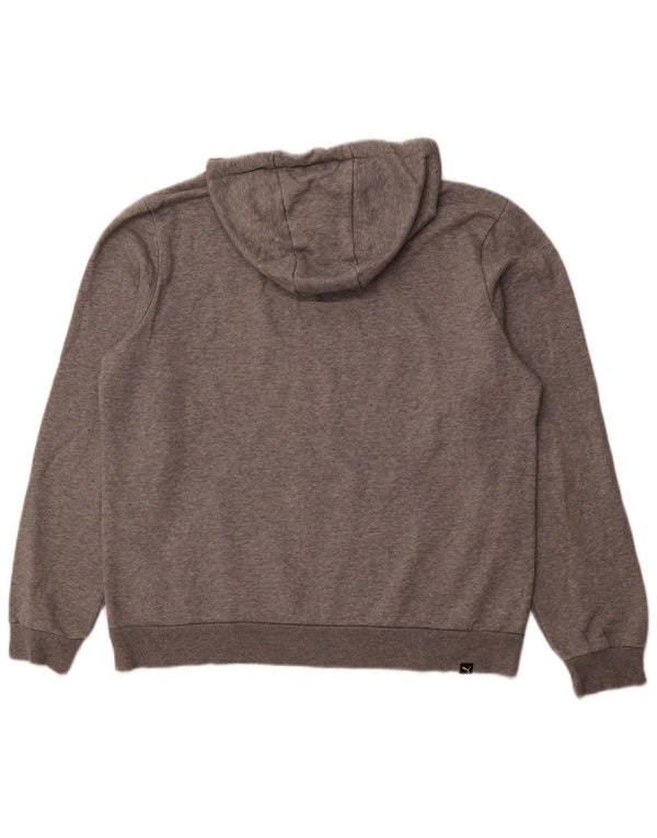 Felpa con cappuccio da uomo Puma Large in cotone grigio