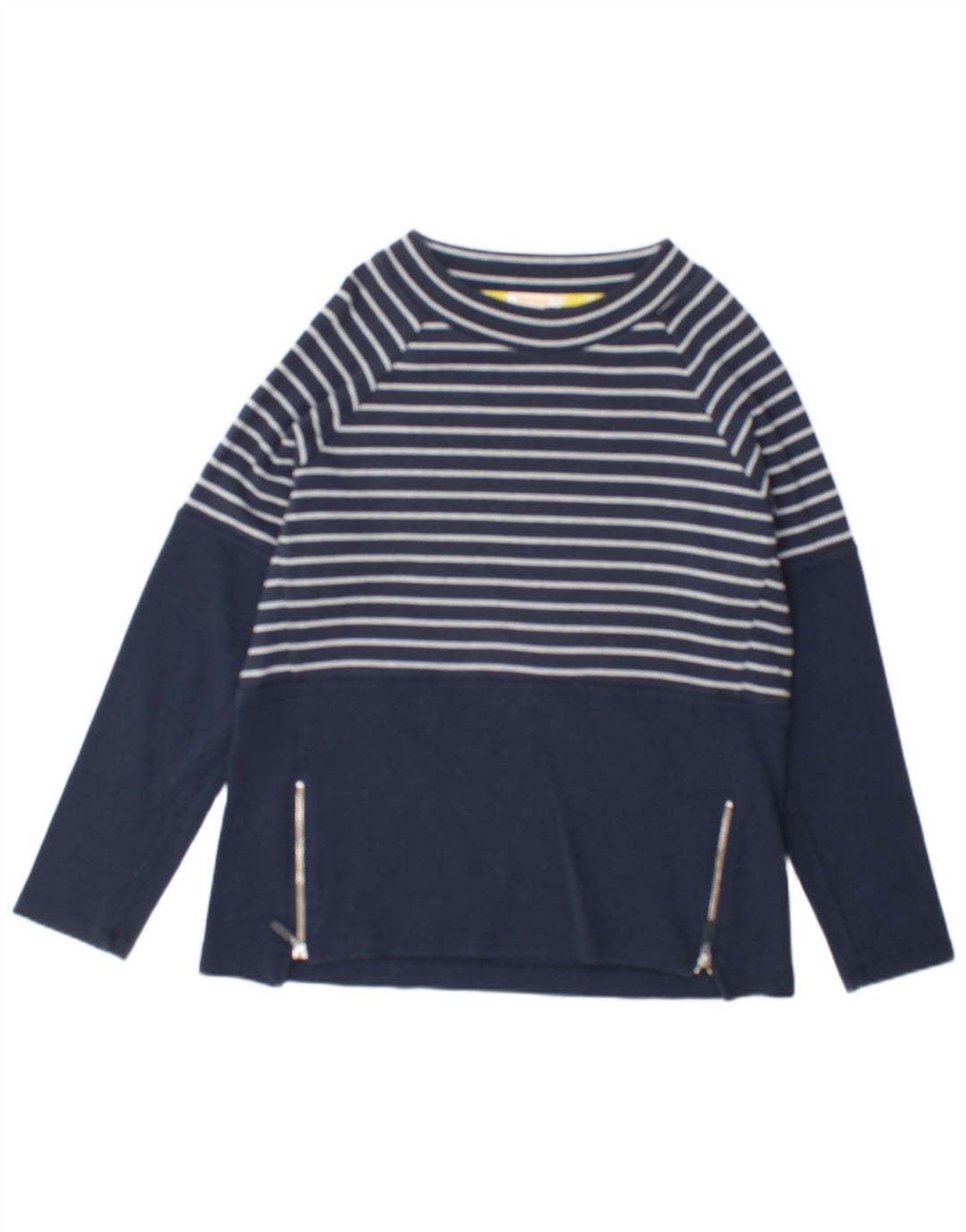 Top da donna Barbour a maniche lunghe UK 12 cotone a righe blu navy medio
