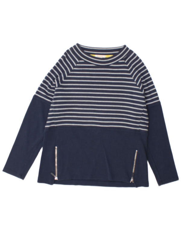 Top da donna Barbour a maniche lunghe UK 12 cotone a righe blu navy medio