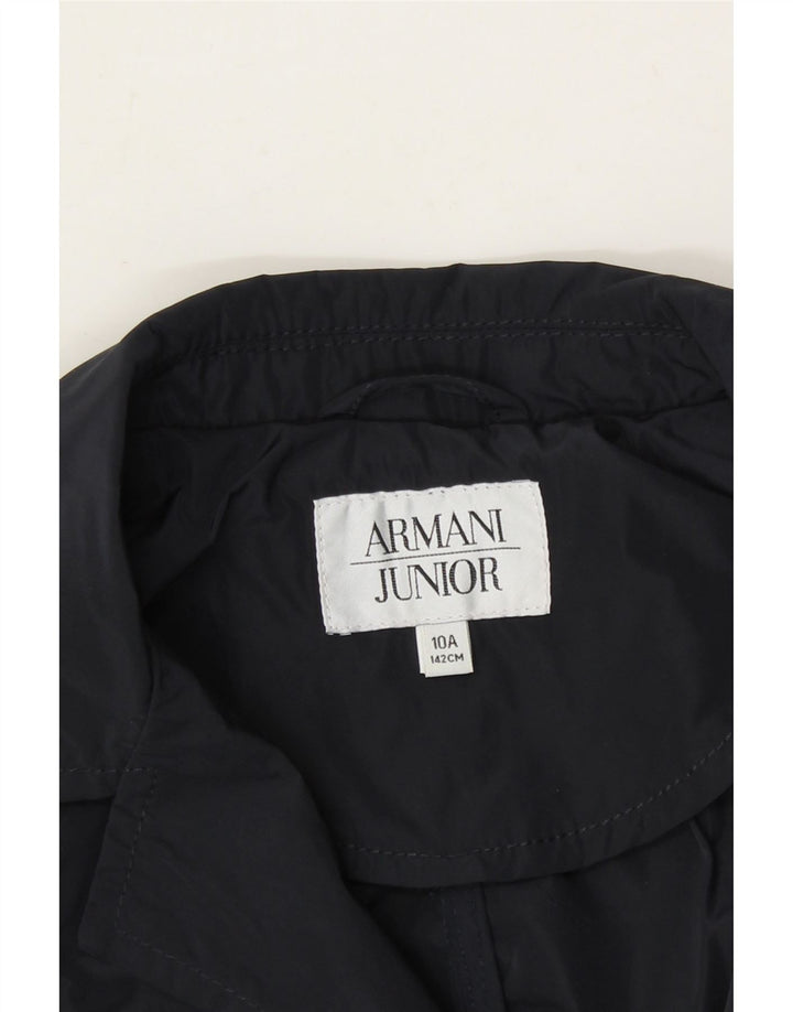 ARMANI JUNIOR Girls Utility Jacket 9-10 Years Navy Blue Polyester Vintage Armani Junior and Second-Hand Armani Junior from Messina Hembry 