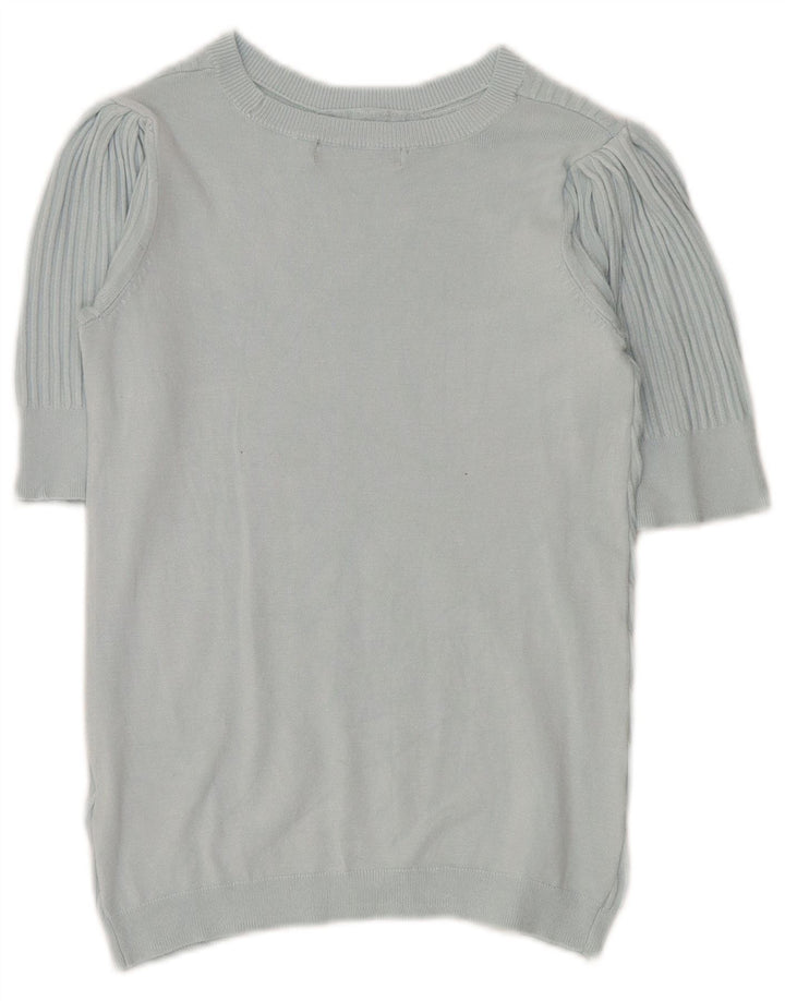 Maglione maglione girocollo corto da donna Marks & Spencer UK 10 piccolo blu