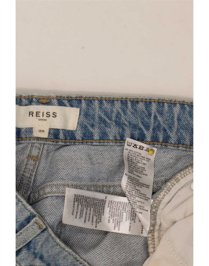 Jeans ritagliati effetto consumato da donna Reiss W29 L26 cotone blu