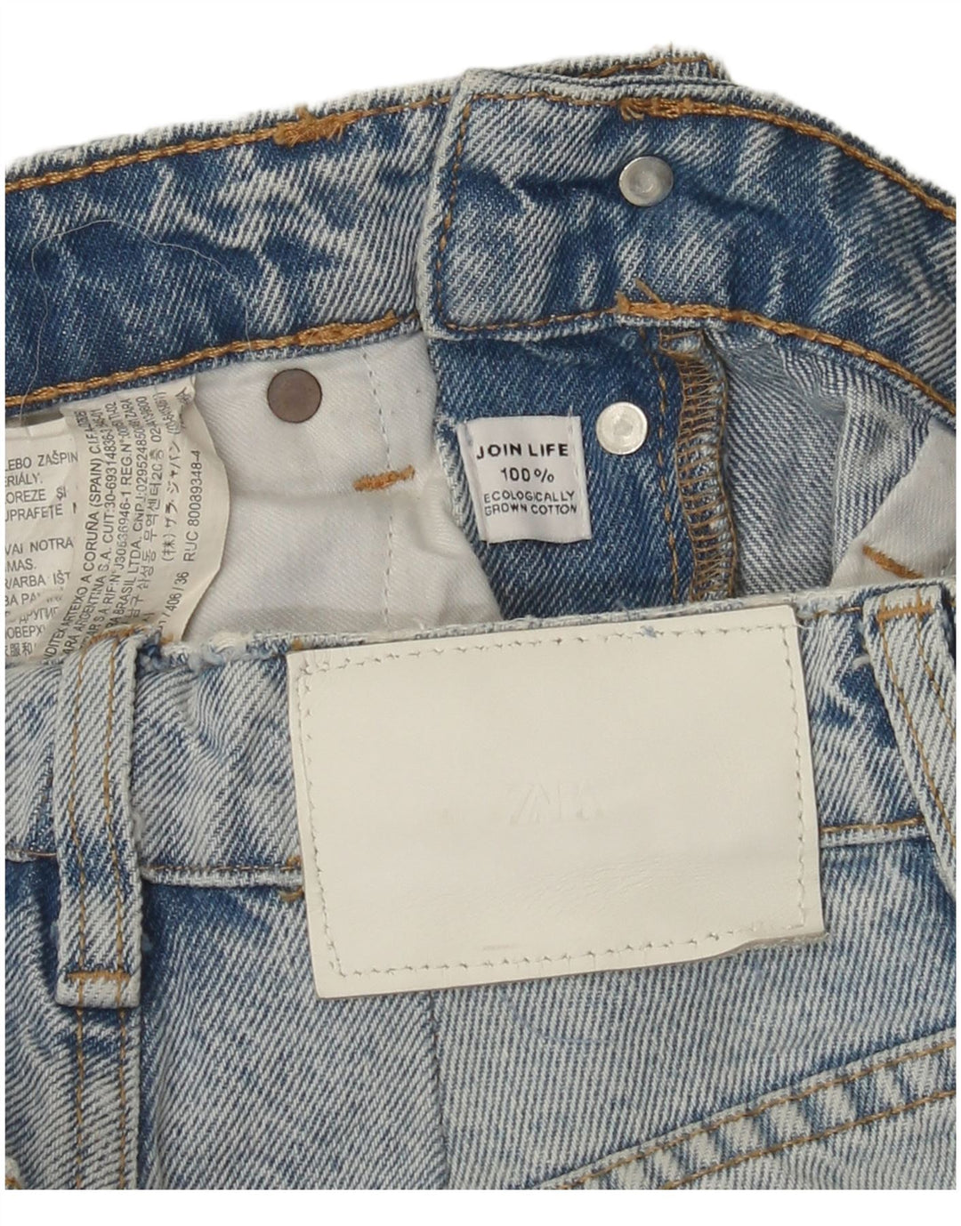Jeans dritti da donna Zara W24 L24 cotone blu
