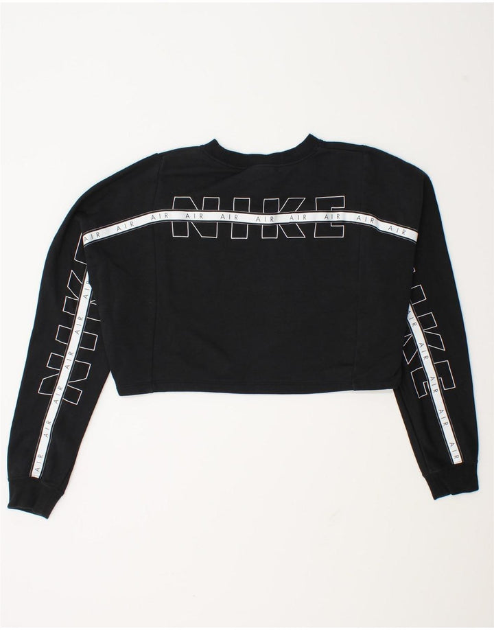 Felpa con grafica corta oversize da donna Nike UK 14 media nera