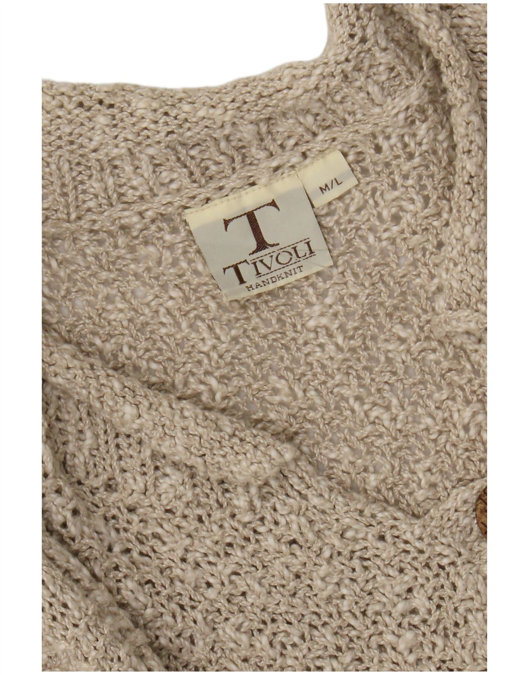 Maglione cardigan oversize da donna Tivoli UK 14 Lino beige medio