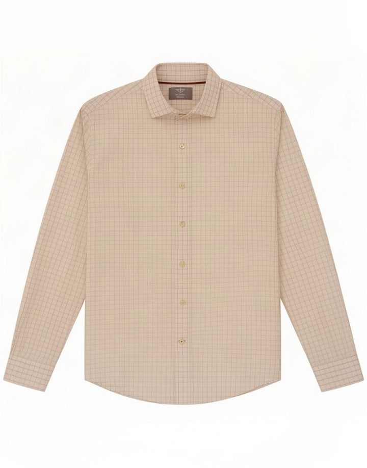Camicia aderente da uomo Dockers in cotone a quadri bianco medio