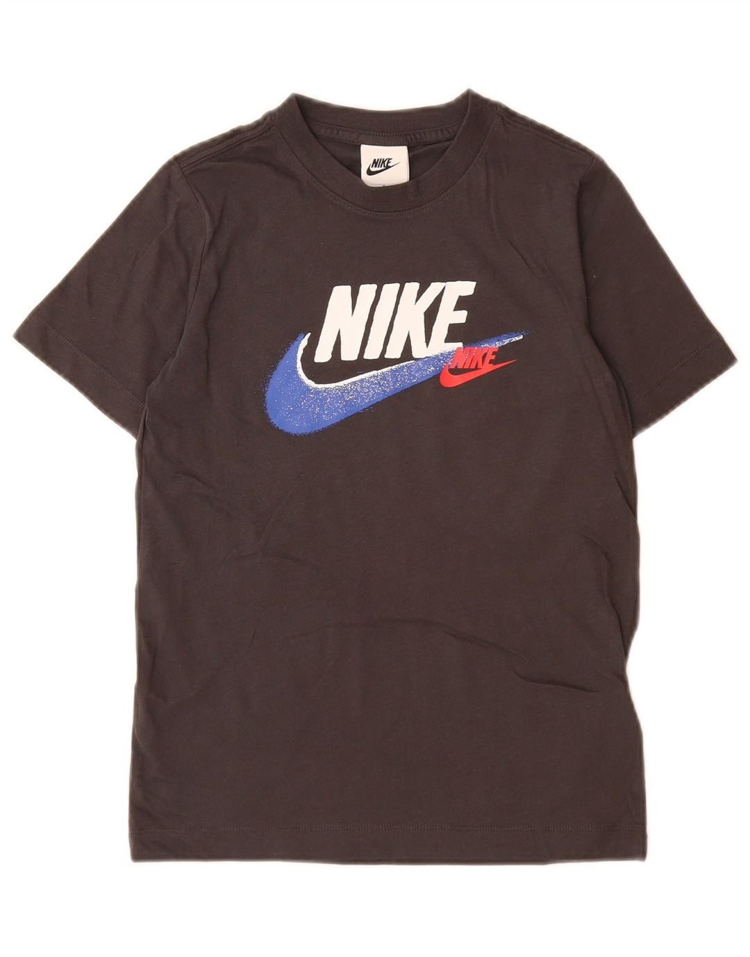 T-shirt grafica Nike da ragazzo, 8-9 anni, piccola, in cotone grigio