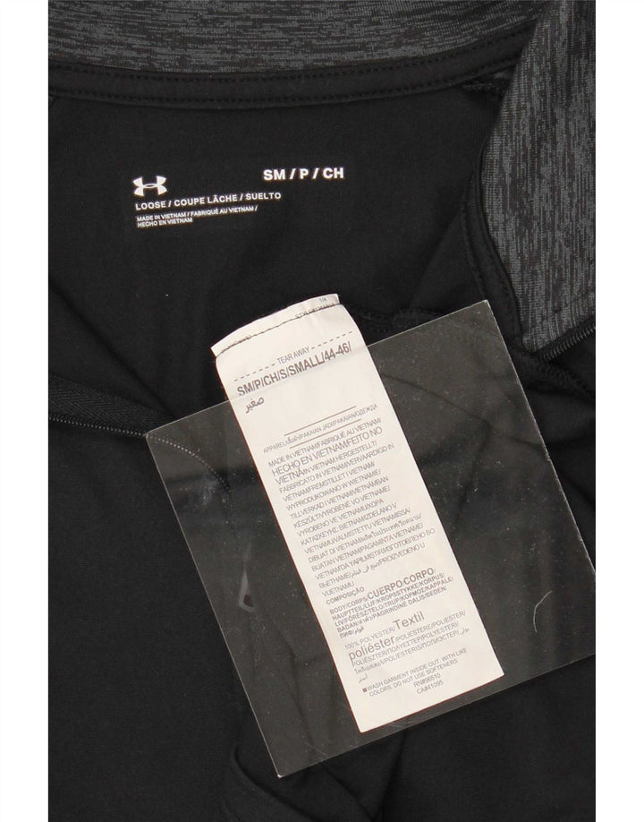 Maglia da ginnastica Under Armour da uomo con zip e collo, piccola, color block nero