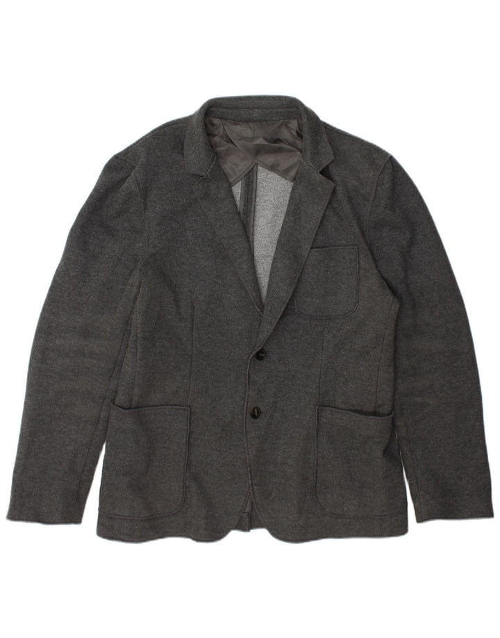Giacca blazer da uomo a 2 bottoni Zara EU 56 XL poliestere grigio