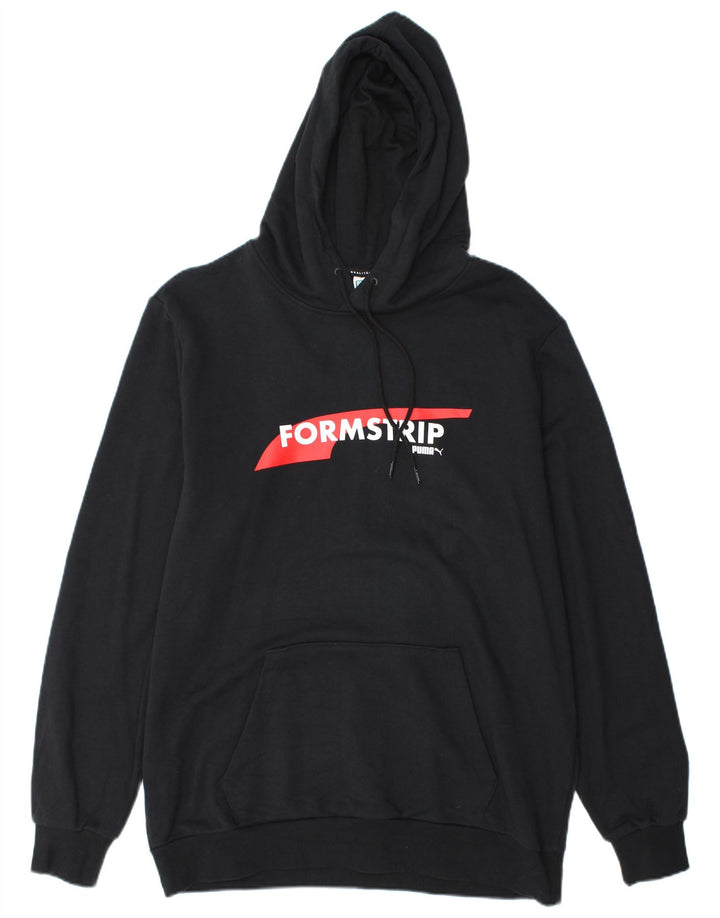 Felpa con cappuccio grafica PUMA da uomo grande nera